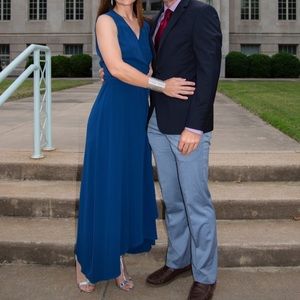 H by Halston vivid blue wrap dress SZ M. 41" from waist in back; front is curved